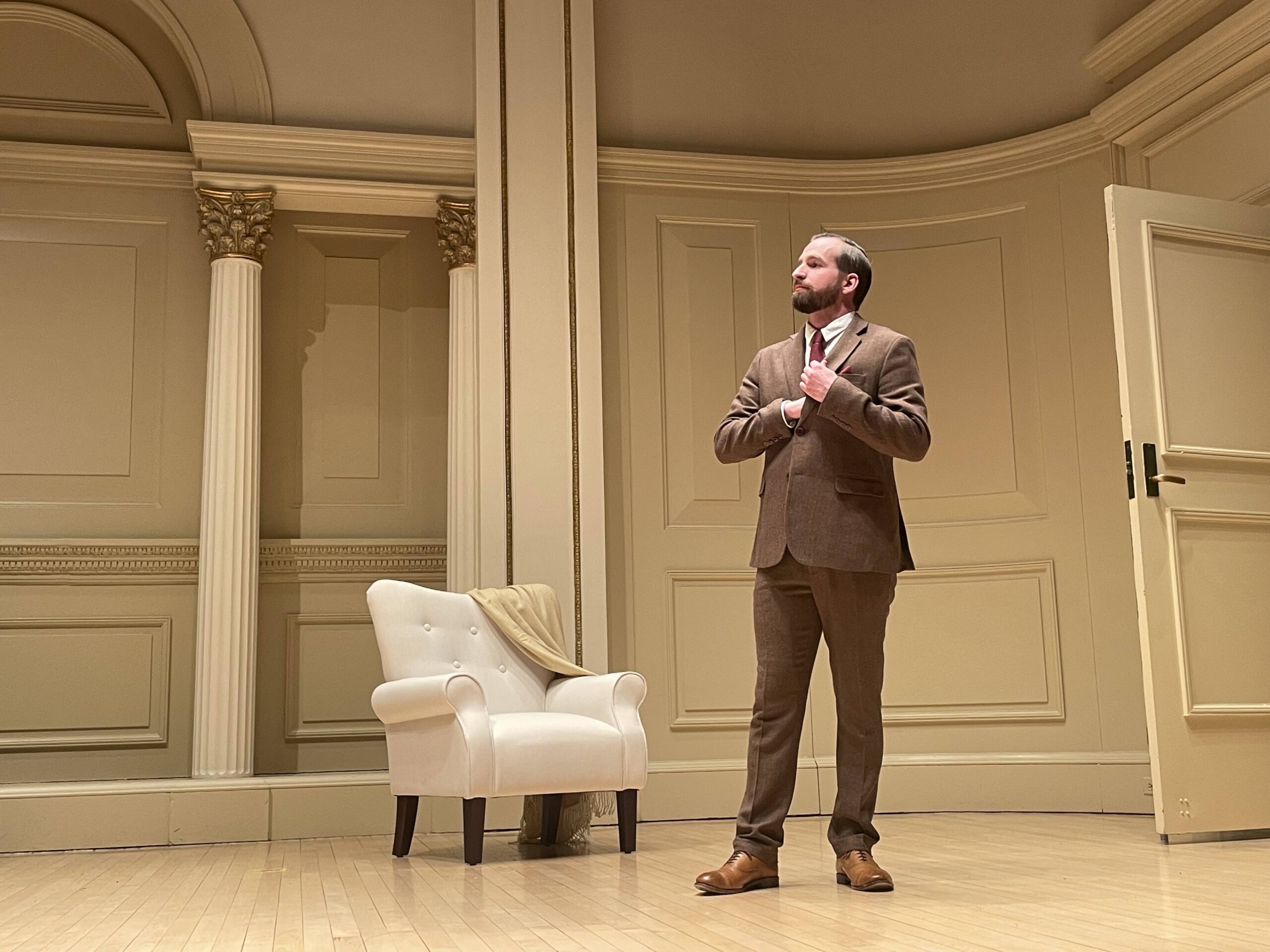 Michael O'Halloran as John in de Rosa's The Yellow Wallpaper at Carnegie Hall